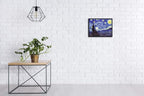 Wieco Art Framed Art Canvas Prints of Starry Night by Vincent Van Gogh Paintings Reproduction Post-Impressionism Artwork Framed Wall Art for Living Room Wall Decor Home Decorations Black