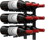 Ultra Wine Racks Wall Mounted Label-Out Wine Racks (1 Foot 3 Deep, Matte Black, 9 Wine Bottles) - Modern Metal Wine Storage, Modular Design for Home Bar, Kitchen, Dining Rooms, & Wine Cellars