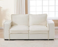 EALSON 67" Loveseat Sofa Modern Love Seat Sofa Comfy Linen Fabric Upholstered Cloud Couches Mid Century Modular 2-Seater Sectional Couch with Throw Pillows for Bedroom/Living Room/Apartment, White