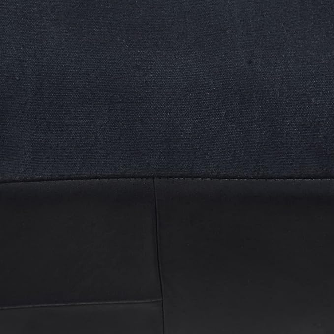 Handmade Eco-Friendly Geometric Leather Pouf Black Color Square 21" x 21" x 12" Buffalo Leather Pouf for Living Room, Bedroom Seating, Patio