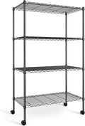 Simple Deluxe Heavy Duty 4-Shelf Storage Shelving Unit, 36" D x 14" W x 55.91" H Steel Organizer Wire Rack 1000Lb Capacity, Black