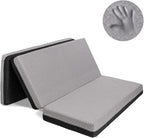 Milliard Dual Sided Premium Tri Folding Mattress, Memory Foam Foldable Mattress with Waterproof Washable Cover + Bonus Eye Mask Included