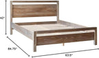 Grain Wood Furniture Loft Queen Size Solid Wood Bed, Brushed White