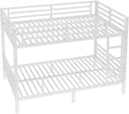 Bellemave Full XL Over Full XL Bunk Bed with Headboard and Build in Ladder, Heavy Duty Bunk Beds with Guardrail, Convertible Bunk Bed, Easy Assemble, Mattress Not Included, White
