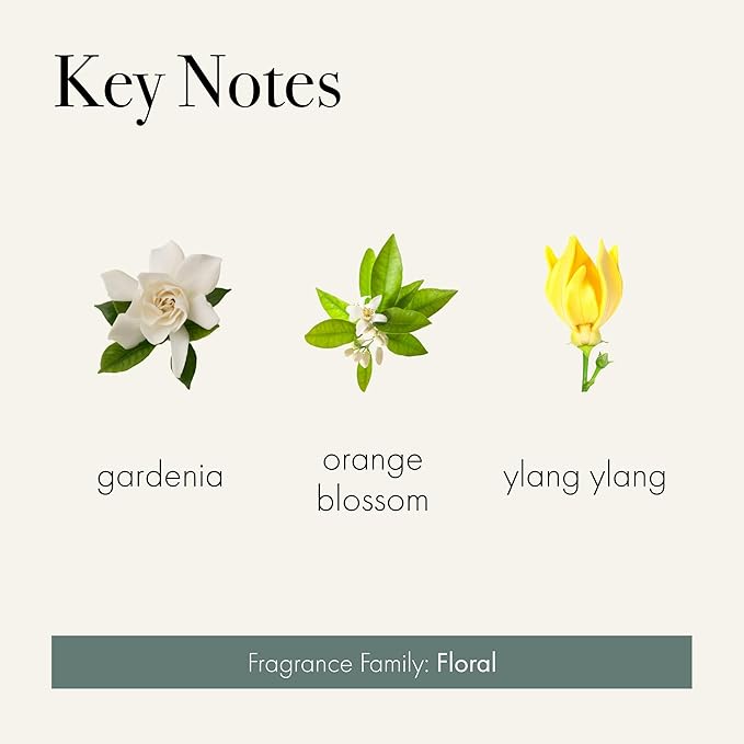 LAFCO New York Classic Candle, Fresh Cut Gardenia - 6.5 oz - 50-Hour Burn Time - Reusable, Hand Blown Glass Vessel - Made in The USA