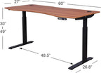 ApexDesk Elite Pro Series 60" x 27" Electric Height Adjustable Stand up Desk, Sit Stand Home Office Desk, Computer Desk - Curved Apple