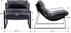 DUOMAY Mid-Century Accent Chair Armchair, Comfy PU Leather Leisure Chair Lazy Chair with Metal Leg for Living Room Bedroom Office Apartment, Black