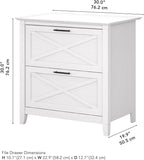Bush Furniture Key West 2 Drawer Lateral File Cabinet in Pure White Oak, Document Storage for Home Office, Accent Chest with Drawers