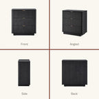 mopio Blake 3 Drawer Dresser for Bedroom, Chest of Drawers, Wood Dresser Organizer, Modern Farmhouse, Tall Night Stand, Enhanced Safety, Sturdy Compliant (1, Black, One Size)