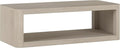 Henn&Hart 47" Rectangular Low-Profile Coffee Table with Open Storage Shelf for Living Room, Family Room, or Office, Alder White