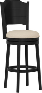Hillsdale Clarion Wood Bar Height Swivel Stool, Black