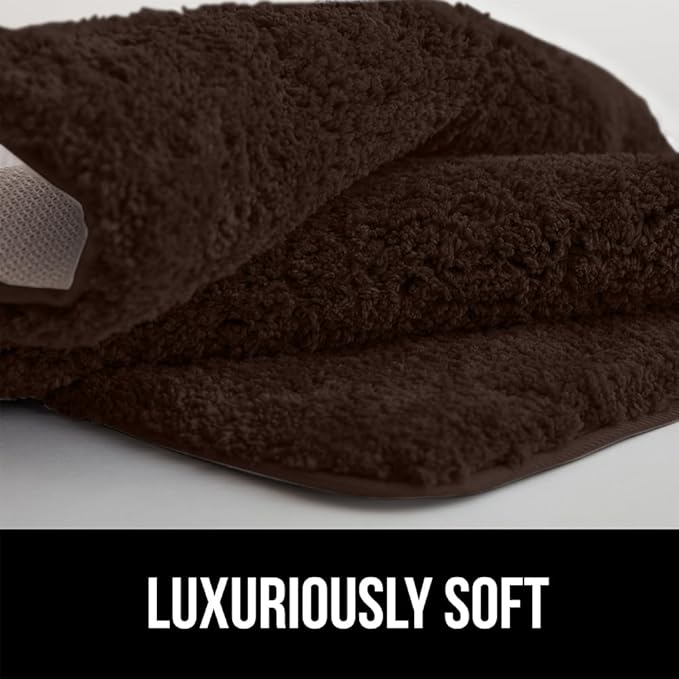GORILLA GRIP Bathroom Rugs, 30x20, Ultra Soft Absorbent Mat, Thick Plush Bath Rug, Machine Washable, Microfiber Quick Dry, Mats for Shower, Bathtub and Floor, Home Decor Accessories, Brown