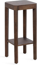 Kate and Laurel Talcott Modern Square Wood Drink Table, 12 x 12 x 28, Dark Brown, Transitional Decorative Two-Tier Pedestal Table for Use as Plant Stand Indoors or Living Room Decor Accent