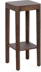 Kate and Laurel Talcott Modern Square Wood Drink Table, 12 x 12 x 28, Dark Brown, Transitional Decorative Two-Tier Pedestal Table for Use as Plant Stand Indoors or Living Room Decor Accent