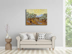 Wieco Art Canvas Wall Art Print of Vincent Van Gogh Paintings Olive Trees with Yellow Sky and Sun Field Pictures Artwork Wall Art for home Decoration and Wall Decor