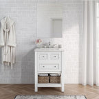 Hanover Tremont 24'' Vanity Cabinet with Sink Combo for Bathroom, Powder Room | Pre-Assembled Cabinet | 1 Drawer, Bottom Shelf | Artificial Stone Countertop | White Cabinet | HANVN0107-24-1WH