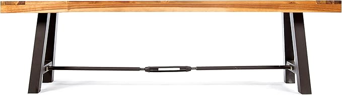 Christopher Knight Home Catriona Outdoor Acacia Wood Bench with Metal Accents, Teak Finish / Rustic Metal 14. 50 x 63 x 17. 75 inches