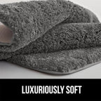 GORILLA GRIP Bathroom Rugs, 42x24, Ultra Soft Absorbent Mat, Thick Plush Bath Rug, Machine Washable, Microfiber Quick Dry, Mats for Shower, Bathtub and Floor, Home Decor Accessories, Charcoal