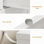 RoyalCraft 7 Drawer Dresser, 47'' Wide Modern Chest of Drawers with Gold Knobs, Wooden TV Stand Storage Organizer for Bedroom, Living Room, Entryway, White