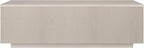 Henn&Hart 48" Fluted Rectangular Low-Profile Coffee Table for Living Room, Family Room, or Office, Alder White