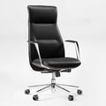 EUREKA ERGONOMIC Royal Slim Executive High Back Black Leather Office Chair, Home Desk Chair for Adults, Big and Tall with Wheels, Swivel Rolling