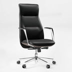 EUREKA ERGONOMIC Royal Slim Executive High Back Black Leather Office Chair, Home Desk Chair for Adults, Big and Tall with Wheels, Swivel Rolling