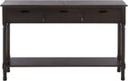 SAFAVIEH Home Collection - Landers Dark Chocolate Console Table with 3 Basket Drawers and 1 Shelf, Farmhouse Accent Entryway Table (CNS5711F)