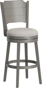 Hillsdale Clarion Wood Swivel Bar Height Stool, Distressed Gray