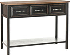 Safavieh Home Collection Aiden Black/Oak 3-Drawer Bottom Shelf Console Table