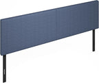 Furinno Roanne Headboard King Size, Plain Upholstered Wooden Headboard, Bed Frame Mount Head Board, Easy Assembly, for Bedroom, Dorm, Blue Denim