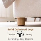 Queen Size Cloud Bed Frame, Soft Boucle Bed Frame with Adjustable Headboard, Solid Wood Legs, Rounded Corners Design & Easy Assembly – Modern Platform Bed,Cream