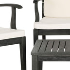 SAFAVIEH Outdoor Collection Fresno Dark Slate Grey and Beige 4Pc Outdoor Living Set
