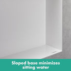 hansgrohe XtraStoris Minimalistic Recessed Wall Niche with Open Frame 12"x 12"x 4" in Brushed Stainless Steel, 56073800
