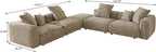Oversized Modular Sectional Sofa with Ottomans,5 Seater Corduroy V Shaped Reversible Corner Couch,141.73" Convertible Sofa & Couch Free Combination for Living Rooom,Beige