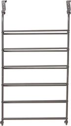 Whitmor 18 Pair Over The Door Shoe Organizer, 6 Tier Heavy Duty Metal Shoe Organizer for Closet, Hanging Shoe Rack for Closet Organizer & Storage, 42" L x 22.7" W x 7.5" H, Gunmetal Gray