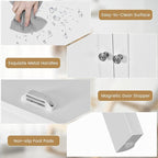 COSTWAY Bathroom Floor Cabinet - Freestanding Side Storage Organizer with Double Doors & Adjustable Shelf, Wooden Storage Cabinet for Living Room, Bedroom, Kitchen, Entryway (White)