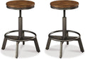 Signature Design by Ashley Torjin Industrial 24" Adjustable Height Barstool, 2 Count, Brown