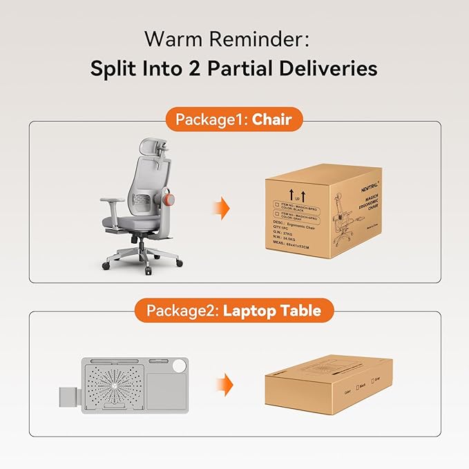 Newtral Best Ergonomic Office Chair with Adaptive Lumbar Support, Laptop Tray, Home Office Desk Chair with 4D Armrest & 5D Headrest, High Back Swivel Desk Computer Chair with Footrest