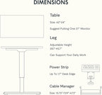 FLEXISPOT EN2 Whole-Piece Standing Desk with Clamp Power Strip, 40 x 24'' Electric Stand Up Height Adjustable Desk with Cable Management (Gray Frame + 40" White Top, 2 Packages)