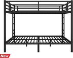 Stronger & Higher Quality Heavy Duty Steel Bunk Bed Queen Over Queen Size Bunkbed, Thickened Safer More Stable Metal Queen Bunk Bed Frame (Faster Assembly)