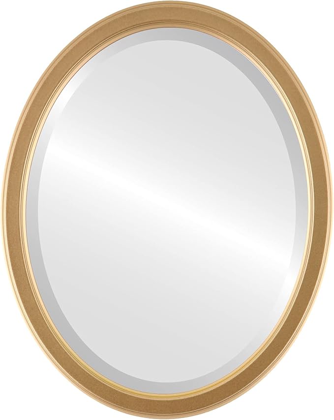 OVALCREST Oval Beveled Wall Mirror for Home Decor - Toronto Style - Holiday Red - 26" x 20"