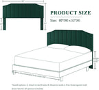 King Size Headboard Only, Velvet Upholstered Headboard King/California King Size Wall Mount and Bed Frame Mount, Featuring High-Density Sponge Padding Easy Assembly Comfort Style-Jade Green