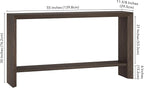 Henn&Hart 55'' Wooden Rectangular Console Table Entryway Table, Sofa Table with Wooden Storage Shelf for Entryway, Living Room, Couch, Hallway, or Office, Alder Brown
