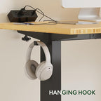 FLEXISPOT EN2 Whole-Piece Bamboo Standing Desk with Clamp Power Strip, 55 x 28 Electric Stand Up Height Adjustable Desk with Cable Management (Black Frame + 55" Bamboo Top, 2 Packages)