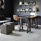 SIMPLIHOME Rockwood 18 inch Wide Contemporary Square Cube Storage Ottoman with Tray in Distressed Slate Grey Vegan Faux Leather, Assembled, for the Living Room, Entryway and Family Room