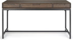 SIMPLIHOME Banting Desk - 60-Inch Wide Solid Hardwood and Metal Writing Desk in Walnut Brown, Modern Industrial Home Office Computer Table for Study with 2 Drawers and Flip-Down Keyboard Tray