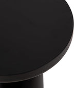 Kate and Laurel Pylar Modern Wooden Drink Table, 10 x 10 x 21, Black, Transitional Mini Table with Chunky Pillar Base for Use as Pedestal Plant Stand Indoors or Small Nightstand Option