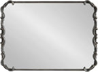 Kate and Laurel Traditional Rounded Rectangle Ornate Mirror; 20 x 27; Black; Ornamental Round Rectangular Classic Framed Wall Mirror for Bathroom Vanity or Fireplace Mantel