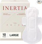 INERTIA The Prism White – Truly Organic Ultra Thin & Leak-Proof Organic Cotton Korean Pads with Wings | Heavy Absorbency | Hypoallergenic, Super Absorbent, Chlorine-Free & Fragrance-Free (10 Count)