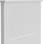 Serene Poplar Wood Twin Size Headboard in White, Modern Farmhouse Panel with Chevron Scoring, Casual Coastal Style, Easy Assembly, Quality Materials
